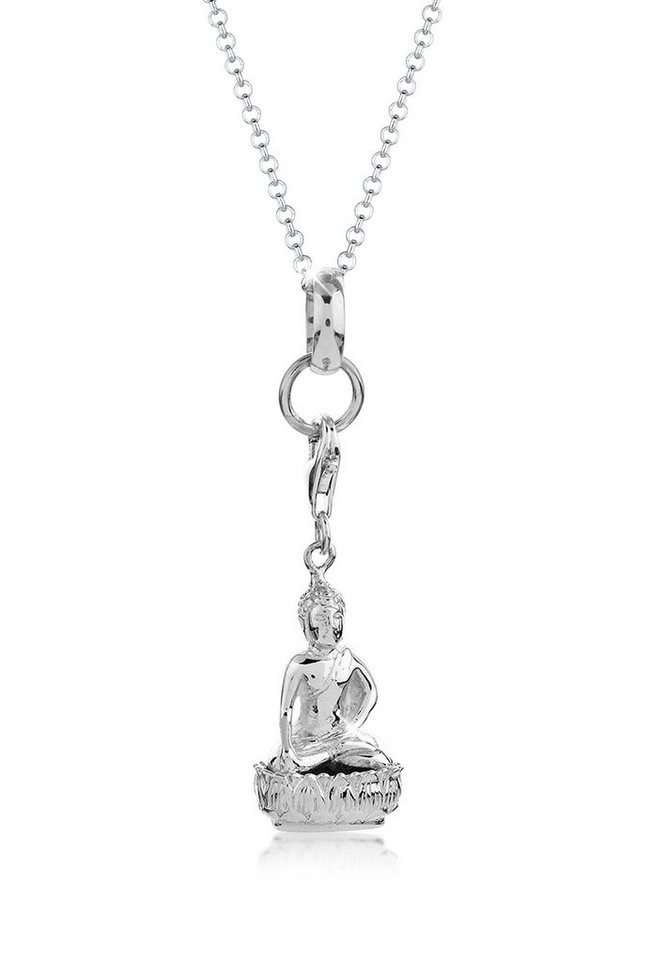 Nenalina Kette mit Anhänger Charmträger Charm Buddha Lotus Anhänger 925 Silber von Nenalina