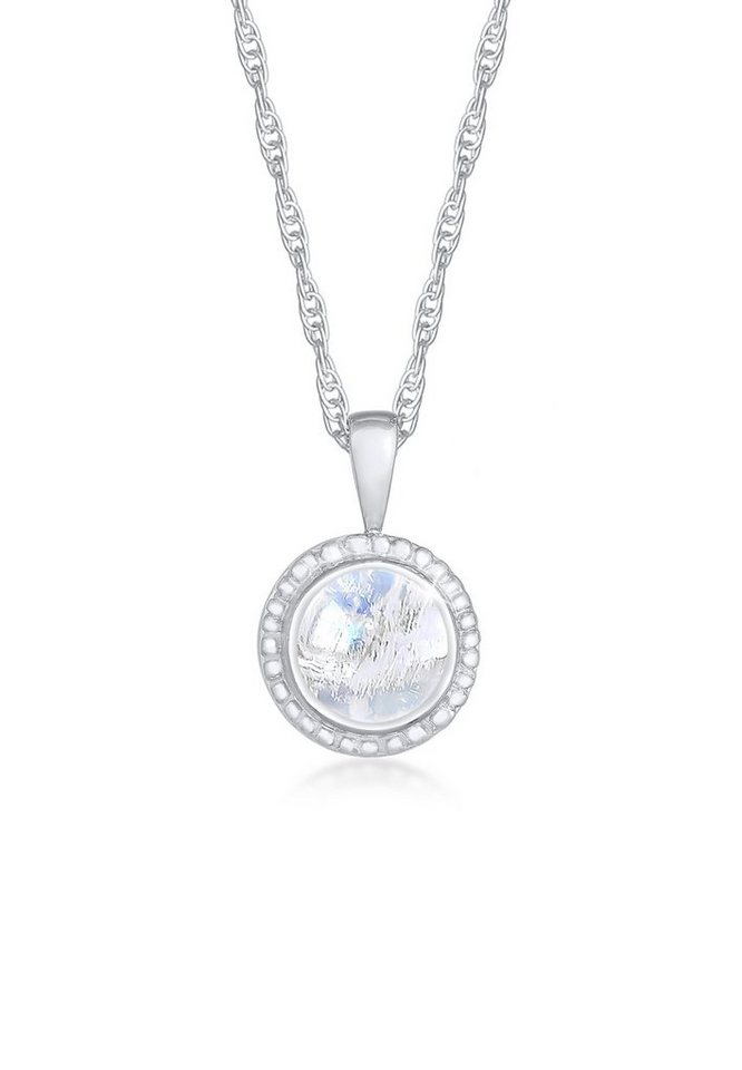 Nenalina Kette mit Anhänger Mondstein Boho Gedreht Basic 925 Silber von Nenalina