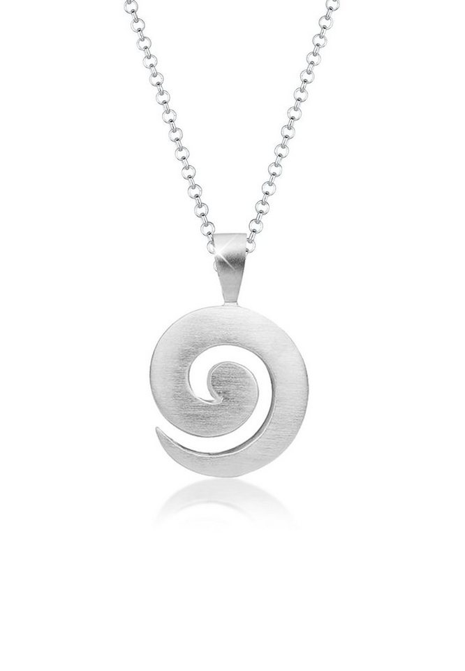 Nenalina Kette mit Anhänger Spirale Basic Geo Erbskette Lang 925 Silber von Nenalina