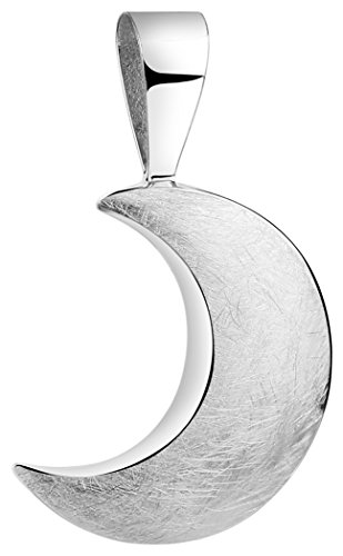 Nenalina Mond Anhänger für Damen Kette oder Halskette gebürstet in 925 Sterling Silber, 361306-390 von Nenalina