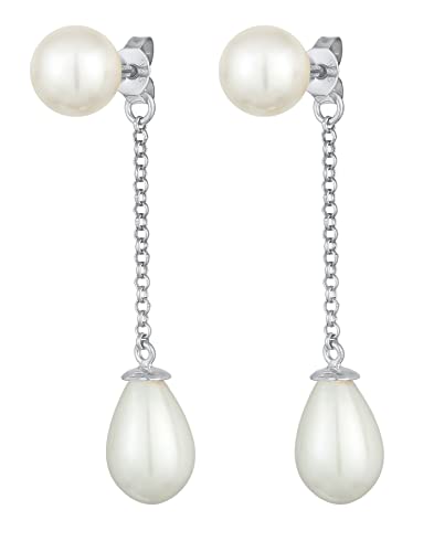 Nenalina Ohrstecker 925 Silber Damen Ohrringe mit Muschel Perlen Tropfen von Nenalina