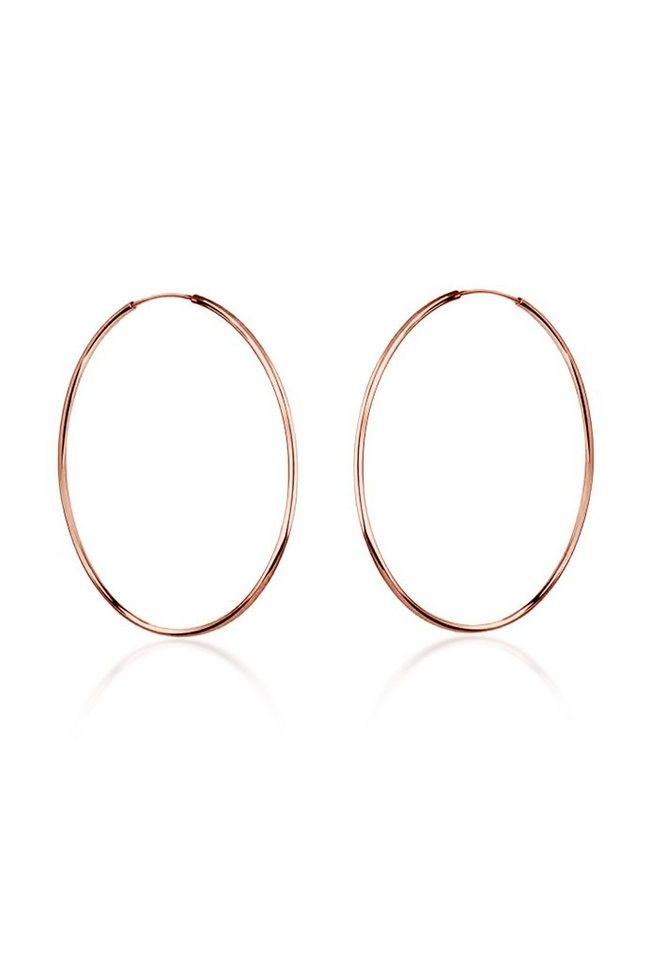 Nenalina Paar Creolen Creole Basic Trend Cool (40 mm) 925 Silber rosé von Nenalina