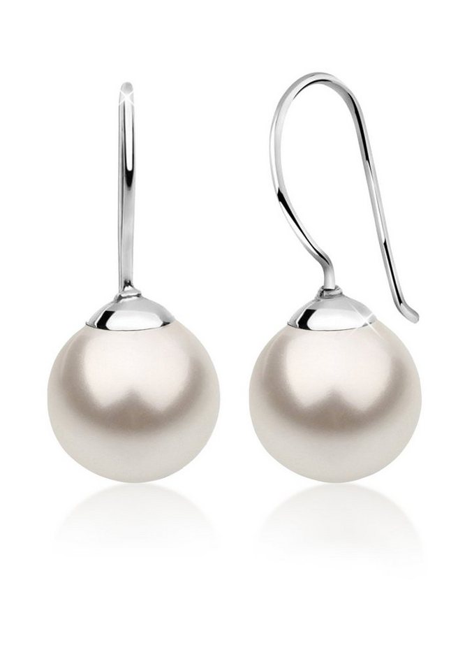 Nenalina Paar Ohrhänger Hänger Basic Synthetische Perle 925 Silber von Nenalina