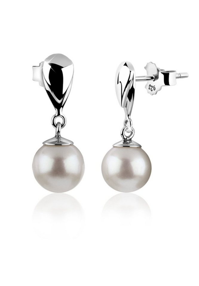 Nenalina Paar Ohrhänger Ohrhänger Muschelkernperle Klassisch 925 Silber von Nenalina