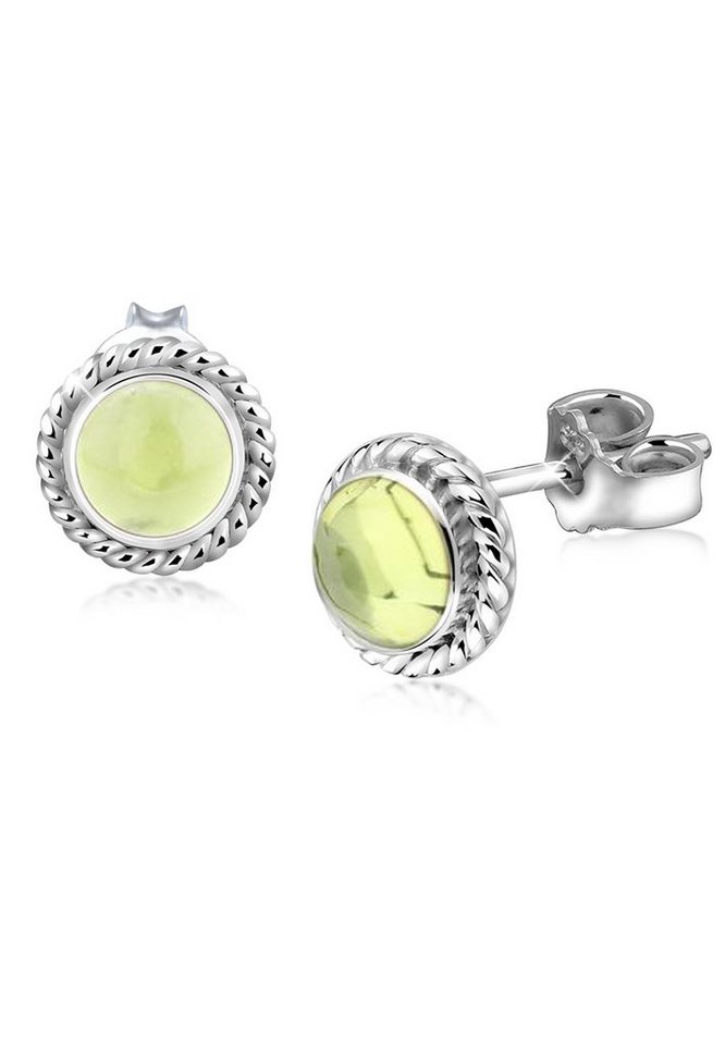 Nenalina Paar Ohrstecker Peridot Geburtsstein August Trend Edel 925 Silber, Geburtsstein von Nenalina