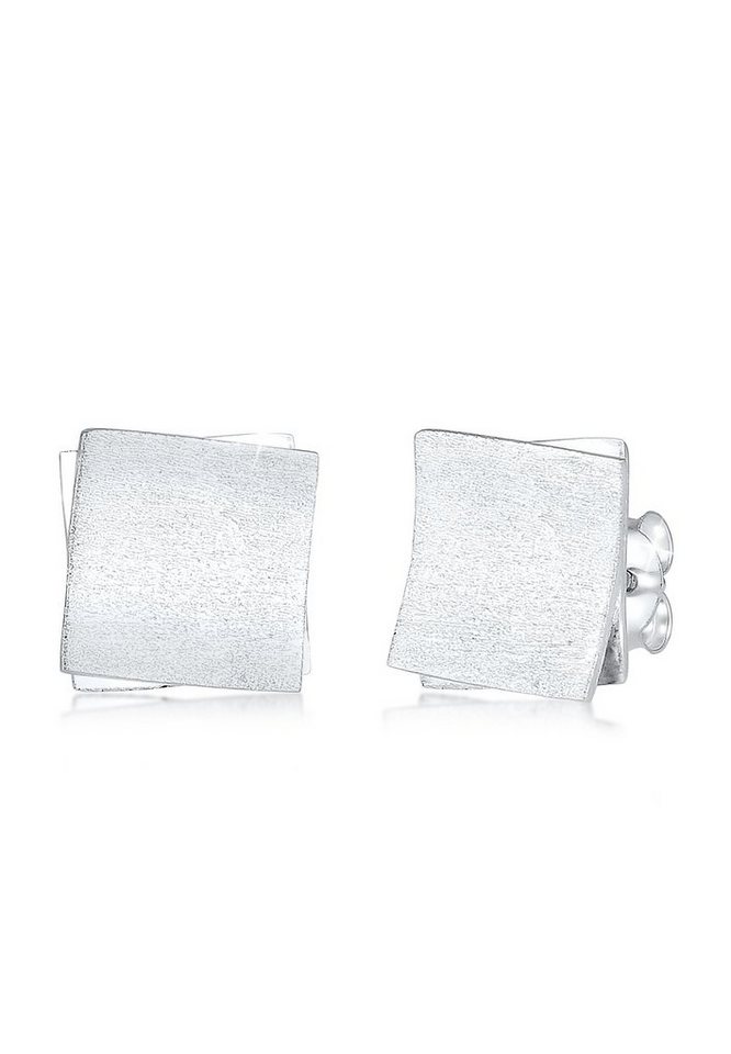 Nenalina Paar Ohrstecker Stecker Viereck Eckig Geo Look Matt 925 Silber, Geo von Nenalina