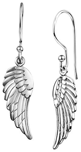 Nenalina Silber Damen-Ohrringe Ohrhänger mit Engel Flügel 22mm, 925 Sterling Silber, Lange Ohrringe für Frauen und Mädchen, 324332-090 von Nenalina