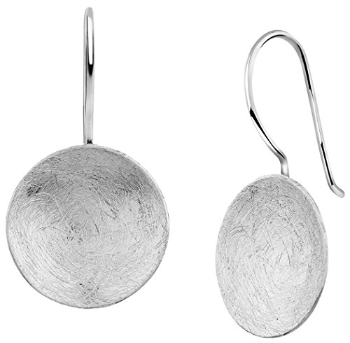 Nenalina Ohrringe Silber 925 Damen Ohrhänger mit Kreis, Runde Hängeohrringe Disk gebürstet 14 mm Nenalina Ohrringe Silber 925 Damen Ohrhänger mit Kreis, Runde Hängeohrringe Disk gebürstet 14 mm von Nenalina