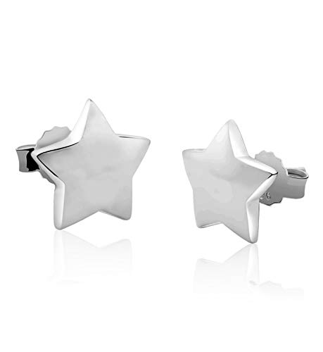 Nenalina Ohrstecker 925 Silber Damen Ohrringe Stern poliert für Frauen und Mädchen von Nenalina