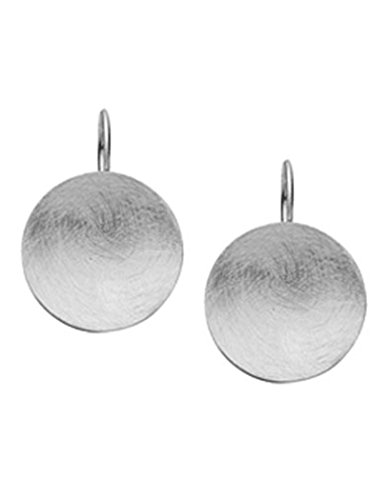 Nenalina Silber Damen-Ohrringe Ohrhänger mit Kreis, Runde Hängeohrringe Disk gebürstet 21 mm, 925 Sterling Silber, Ohrringe für Frauen und Mädchen, 324367-300 von Nenalina