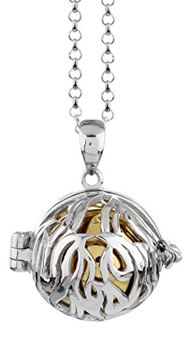 Nenalina Silber Halskette mit Engelsflüsterer Anhänger inkl. Klangkugel | Damen Collier mit Schmuckanhänger | Länge 80cm |925 Sterling Silber | EFS-025 Nenalina Silber Halskette mit Engelsflüsterer Anhänger inkl. Klangkugel | Damen Collier mit Schmuckanhänger | Länge 80cm |925 Sterling Silber | EFS-025 von Nenalina