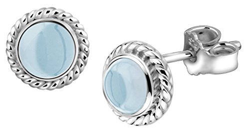 Nenalina Ohrstecker 925 Silber Damen Ohrringe rund mit Geburtsstein Aquamarin hellblau für Frauen und Mädchen Nenalina Ohrstecker 925 Silber Damen Ohrringe rund mit Geburtsstein Aquamarin hellblau für Frauen und Mädchen von Nenalina
