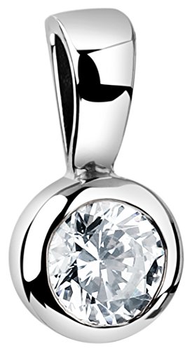 Nenalina Stein Anhänger für Damen Kette oder Halskette mit Zirkonia in 925 Sterling Silber, 261207-019 von Nenalina