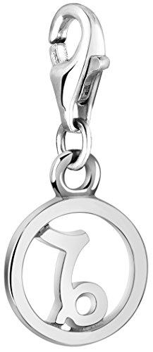 Nenalina Sternzeichen Steinbock Karabiner Charm Anhänger für Bettelarmband aus 925 Sterling Silber 713290-000 von Nenalina