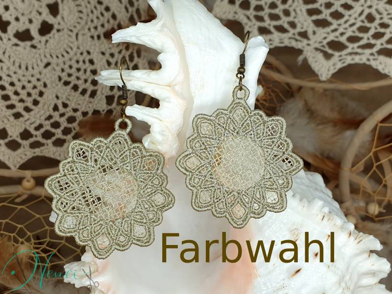 Gestickte Ohrringe, Spitzen Handmade Gestickte Ohrringe, Spitzen Handmade von Nenci4u