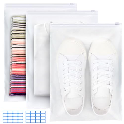 Zip Beutel Groß Wiederverwendbar 30 Stück 35x45cm Zipper Beutel Reisetasche wasserdichte Gefrostet Zip Tüten Bag Plastikbeutel Aufbewahrungsbeutel für Kleidung Unterwäsche Handtuch Schuhe Kosmetik von Nenull