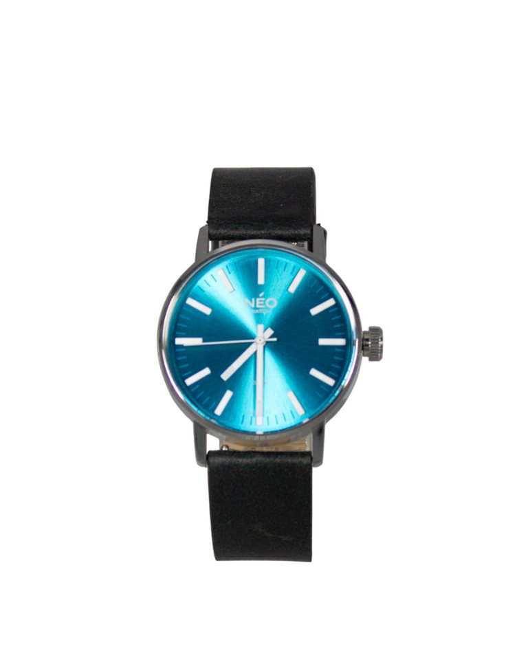 Neo Watch Quarzuhr Damen Edelstahl Lederband Silber Blau N43-008 von Neo Watch