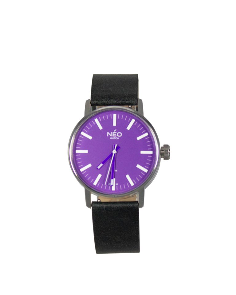 Neo Watch Quarzuhr Damen Edelstahl Lederband Silber Pink N43-007 von Neo Watch