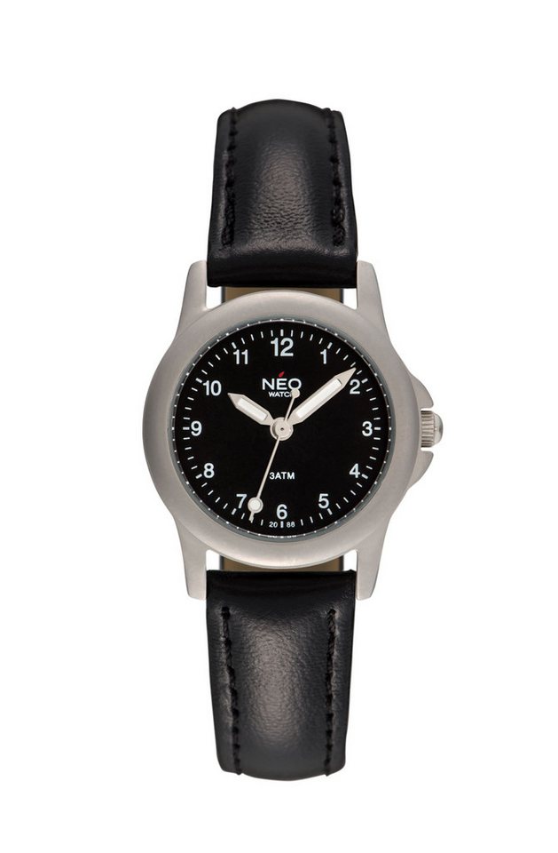Neo Watch Quarzuhr Damen Edelstahl Lederband Silber Schwarz N5-003 Neo Watch Quarzuhr Damen Edelstahl Lederband Silber Schwarz N5-003 von Neo Watch