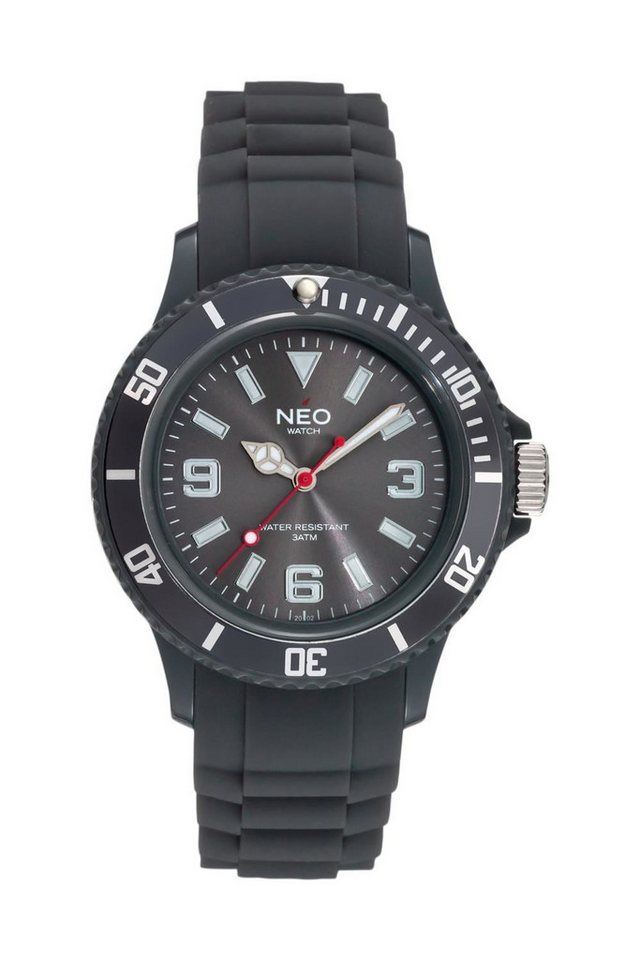 Neo Watch Quarzuhr Damenuhr Herrenuhr unisex anthrazit NICE-1 Armbanduhr Modell N1-003, Mineralglas, Damen Herren Uhr, Gehäuse anthrazit, anthrazites Armband von Neo Watch