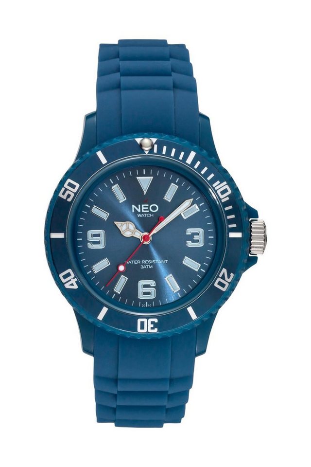 Neo Watch Quarzuhr Damenuhr Herrenuhr unisex kobalt blau NICE-1 Armbanduhr Modell N1-011, Mineralglas, Damen Herren Uhr, dunkelblaues Gehäuse, blaues Armband von Neo Watch
