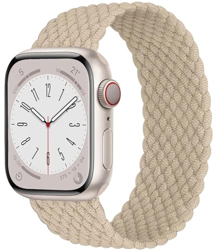 Neohood Geflochtenes Solo-Loop-Armband, kompatibel mit Apple Watch, 42 mm, 44 mm, 45 mm, 49 mm, für Damen und Herren, Nylon, dehnbar, elastisch, Sportarmbänder für iWatch Serie 9, 8, 7, 6, 5, 4, 3, 2, von Neohood