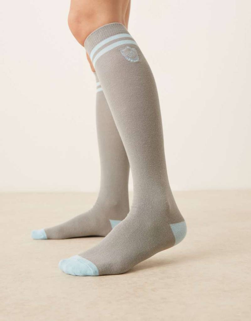 Neon Rose - Kniestrümpfe in Grau und Blau von Neon Rose