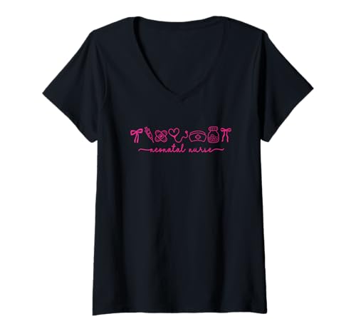 Damen Herzschlag-Symbole für Neugeborene T-Shirt mit V-Ausschnitt Damen Herzschlag-Symbole für Neugeborene T-Shirt mit V-Ausschnitt von Neonatal Caregiver Appreciation Heartbeat Charm