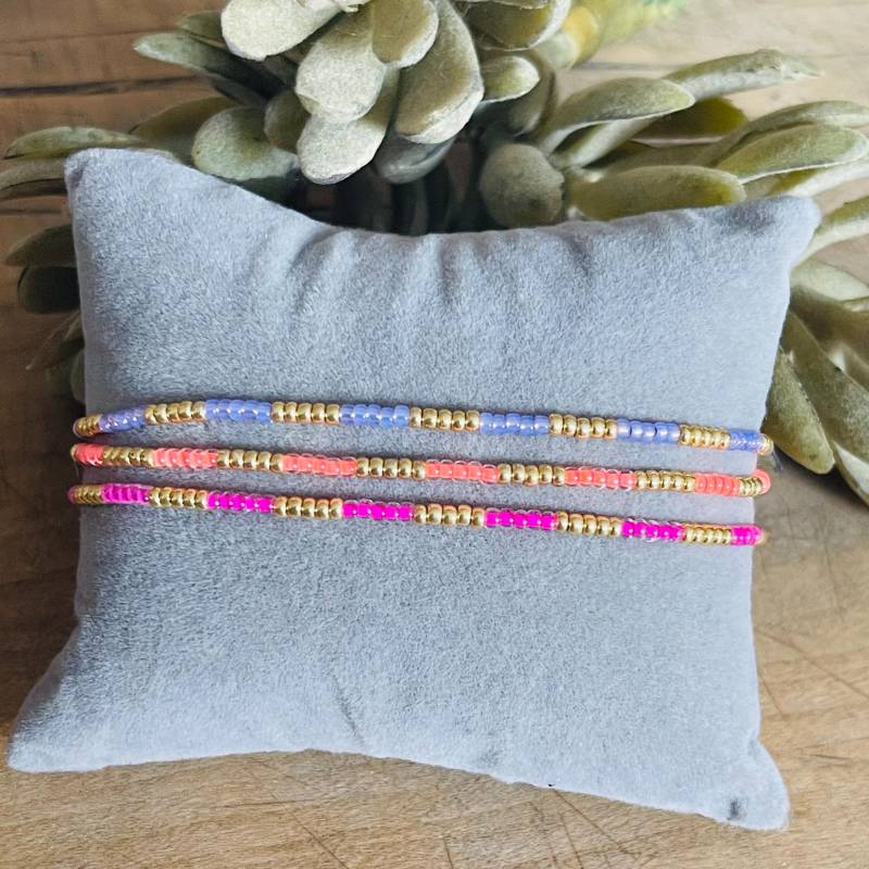 Fußband Fein Makramee Mit Pink Orange Fliede Minimalistisch Bunt von NeonkissDE
