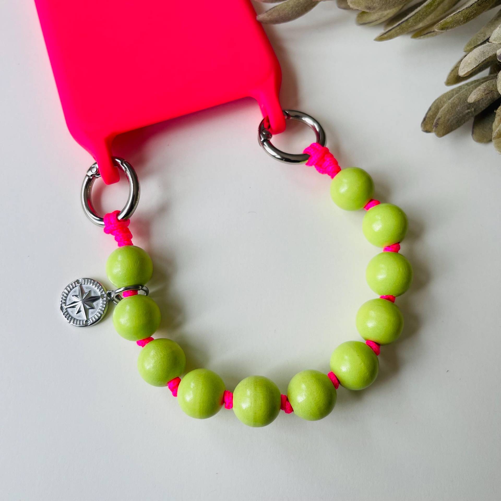 Handykette Schlüsselkette Kurz Grün Neon Orange Pink von NeonkissDE