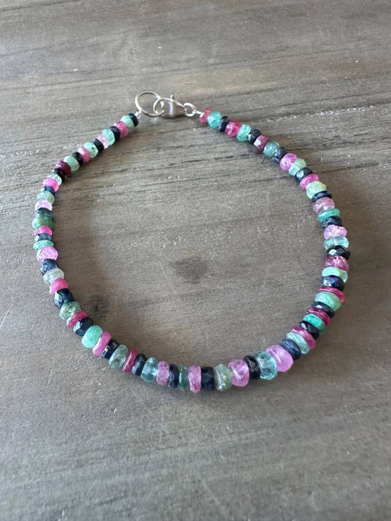 Echtes Multi Edelstein Armband von NeparDesign