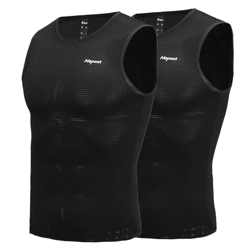 Nepest Baselayer Herren Fahrrad Rennrad Unterhemd Kurzarm Rad Tanktop äRmelloses Atmungsaktive Mesh Superlight Fahrradtrikot äRmellos Men Cycling 2er Pack Schwarz,XL Nepest Baselayer Herren Fahrrad Rennrad Unterhemd Kurzarm Rad Tanktop äRmelloses Atmungsaktive Mesh Superlight Fahrradtrikot äRmellos Men Cycling 2er Pack Schwarz,XL von Nepest