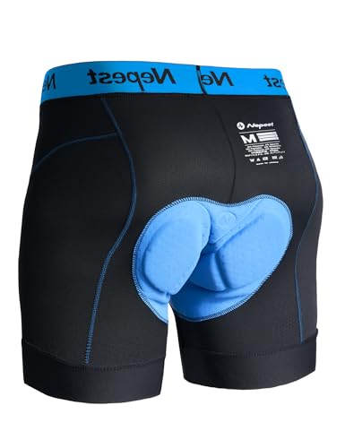 Nepest Herren-Radunterwäsche, 4D-gepolsterte Fahrradhose, MTB-Futter, Mountainbike-Strumpfhose zum Reiten, Schwarz/Blau, X-Large Nepest Herren-Radunterwäsche, 4D-gepolsterte Fahrradhose, MTB-Futter, Mountainbike-Strumpfhose zum Reiten, Schwarz/Blau, X-Large von Nepest