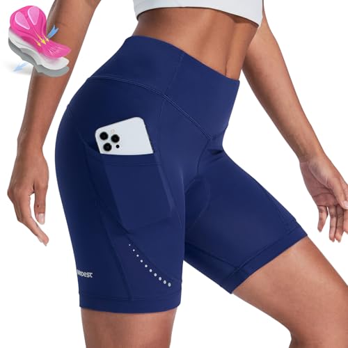 Nepest Radlerhose Damen Kurz mit Tasche Radhose Kurz Gel 4D Radfahrerhose Atmungsaktiv Fahrradhose 4-Wege-Stretch Profi-Radhose mit Tasche,M von Nepest