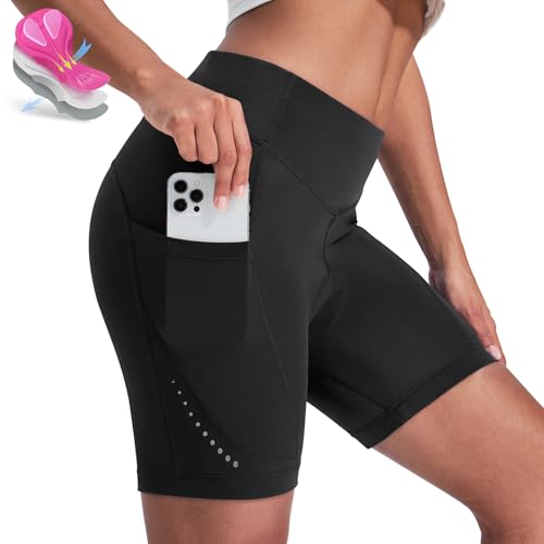 Nepest Radlerhose Damen Kurz mit Tasche Radhose Kurz Gel 4D Radfahrerhose Atmungsaktiv Fahrradhose 4-Wege-Stretch Profi-Radhose mit Tasche,M von Nepest