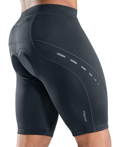 Nepest Radlerhose Herren Kurz mit Tasche Radhose Kurz Gel 4D Radfahrerhose Atmungsaktiv Fahrradhose 4-Wege-Stretch Profi-Radhose Drak Grau,L Nepest Radlerhose Herren Kurz mit Tasche Radhose Kurz Gel 4D Radfahrerhose Atmungsaktiv Fahrradhose 4-Wege-Stretch Profi-Radhose Drak Grau,L von Nepest