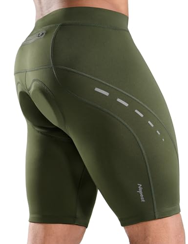 Nepest Radlerhose Herren mit Sitzpolster 4D Radunterhose Kurz Radfahrerhose Atmungsaktiv Fahrradhose 4-Wege-Stretch Profi-Radhose Armee Grün,XL Nepest Radlerhose Herren mit Sitzpolster 4D Radunterhose Kurz Radfahrerhose Atmungsaktiv Fahrradhose 4-Wege-Stretch Profi-Radhose Armee Grün,XL von Nepest