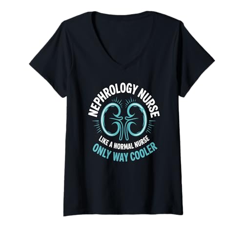 Damen Nephrologie Nurse Funny Cooler RN Kidney Doctor T-Shirt mit V-Ausschnitt von Nephrology Kidney Nurse Appreciation