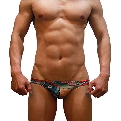 Neptune Scepter handgemacht Herren Push-Up Bikini Slip Badehose Brief - Ukiyo-e Katze von Neptune Scepter