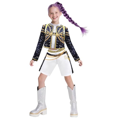 NerYuo 𝙆-𝙥𝙤𝙥 Demon Kostüm Kinder, Rumi Mira Zoey K Pop Cosplay Rollenspiel Uniform Komplettes Set Halloween Party Karneval Outfits für Frauen von NerYuo