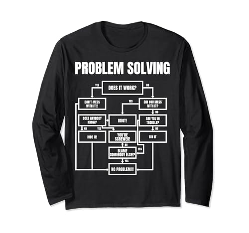 Men Problem Solving Chart - Flow Chart Geek Nerd Funny Gift Langarmshirt Men Problem Solving Chart - Flow Chart Geek Nerd Funny Gift Langarmshirt von Nerd, Geek & Tech Humor - Experte - Geschenk