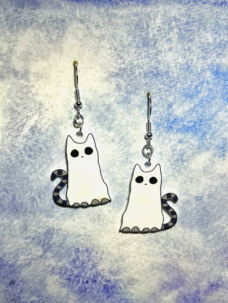 Geister-Katze-Halloween-Ohrringe von NerdProps