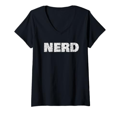 Damen nerd retro devices geek coder gamer play pc input T-Shirt mit V-Ausschnitt Damen nerd retro devices geek coder gamer play pc input T-Shirt mit V-Ausschnitt von Nerdtees gadgets for Nerds and Geeks