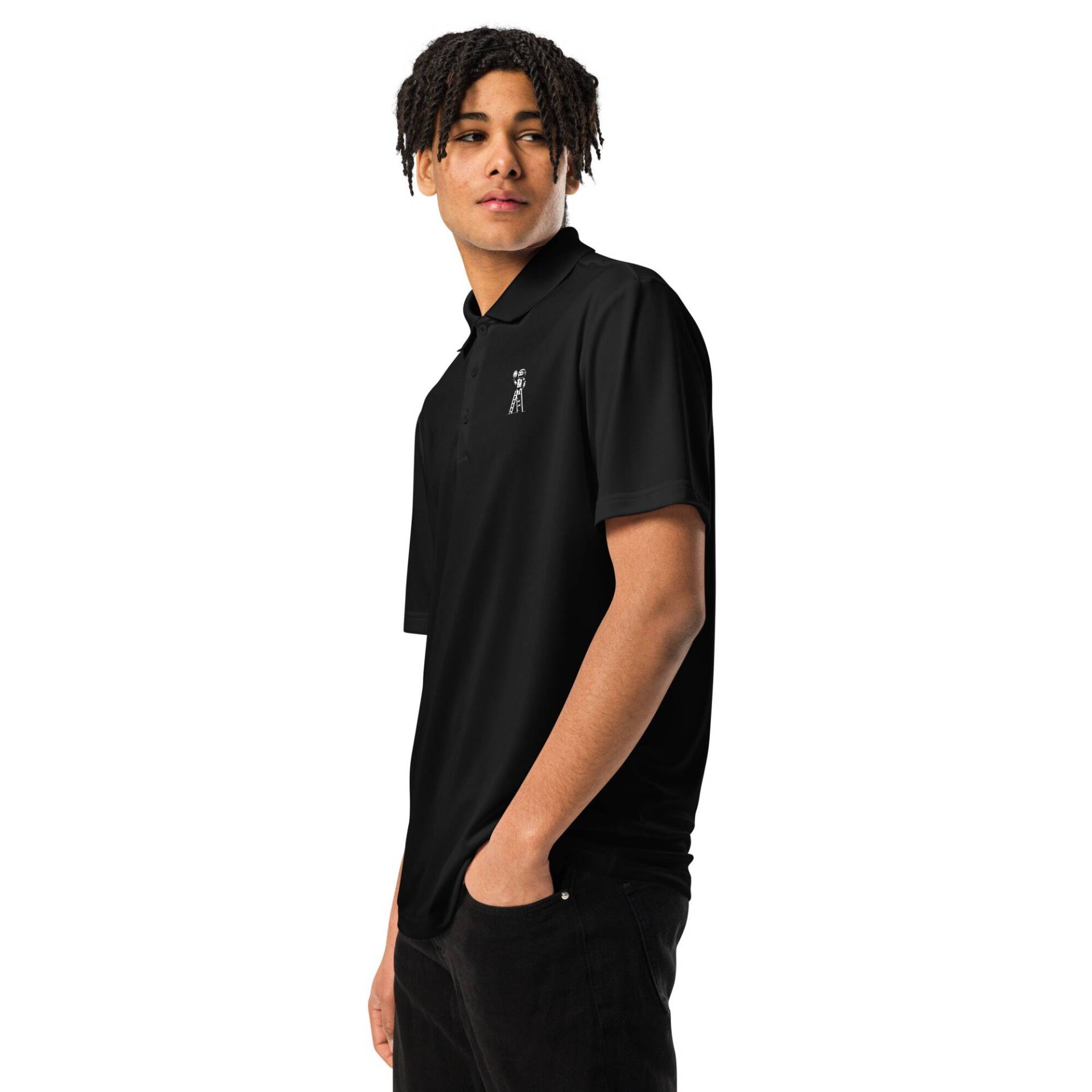 Roboter Adidas Premium-Polo-Shirt Roboter Adidas Premium-Polo-Shirt von NerdwearSchweiz