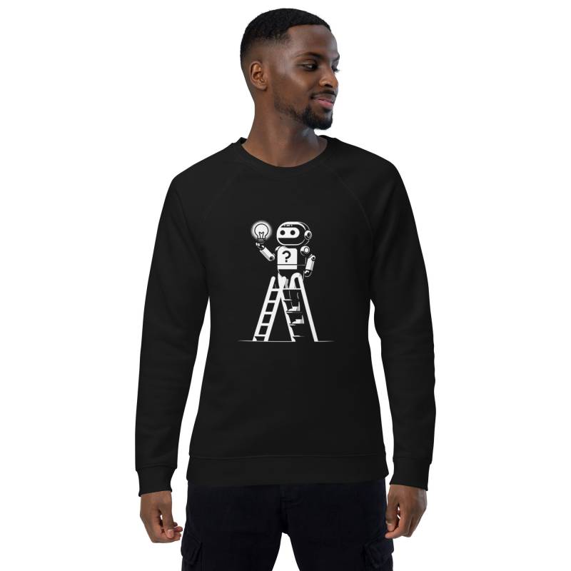 Roboter Unisex Bio-Raglan-Pullover von NerdwearSchweiz