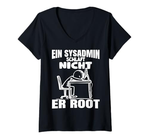 Damen Sysadmin T – Für IT-Helden Programmierer Coder T-Shirt mit V-Ausschnitt Damen Sysadmin T – Für IT-Helden Programmierer Coder T-Shirt mit V-Ausschnitt von Nerdy Geschenkidee Geek Programmierer Coder