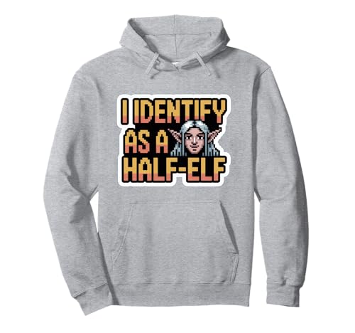 Lustiges Zitat I Identify as a Half-Elf, geeignet für Männer und Frauen. Pullover Hoodie von Nerdy Spirit Animals Products