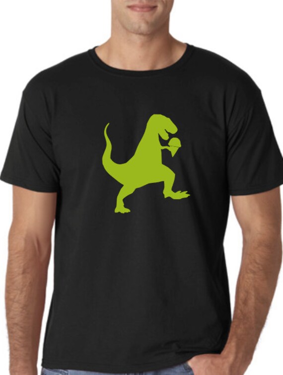 T-Rex Dinosaurier Easting Eis Lustige Custom T-Shirt von NerdyNoveltees