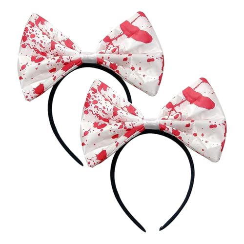 Nereds Haarreif mit blutiger Schleife, Haarschmuck, Zombie-Vampir, Halloween-Kostüm, Zubehör für Halloween-Enthusiasten, Partygänger, 2 Stück Nereds Haarreif mit blutiger Schleife, Haarschmuck, Zombie-Vampir, Halloween-Kostüm, Zubehör für Halloween-Enthusiasten, Partygänger, 2 Stück von Nereds