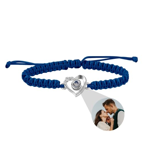 Benutzerdefinierte Armbänder mit Bild innen, personalisierte Fotoprojektionsarmbänder, Bildarmband mit personalisiertem Foto, individuelle Fotogeschenke für Frauen/Männer/Familie/Paar/Freunde von Nergaebe